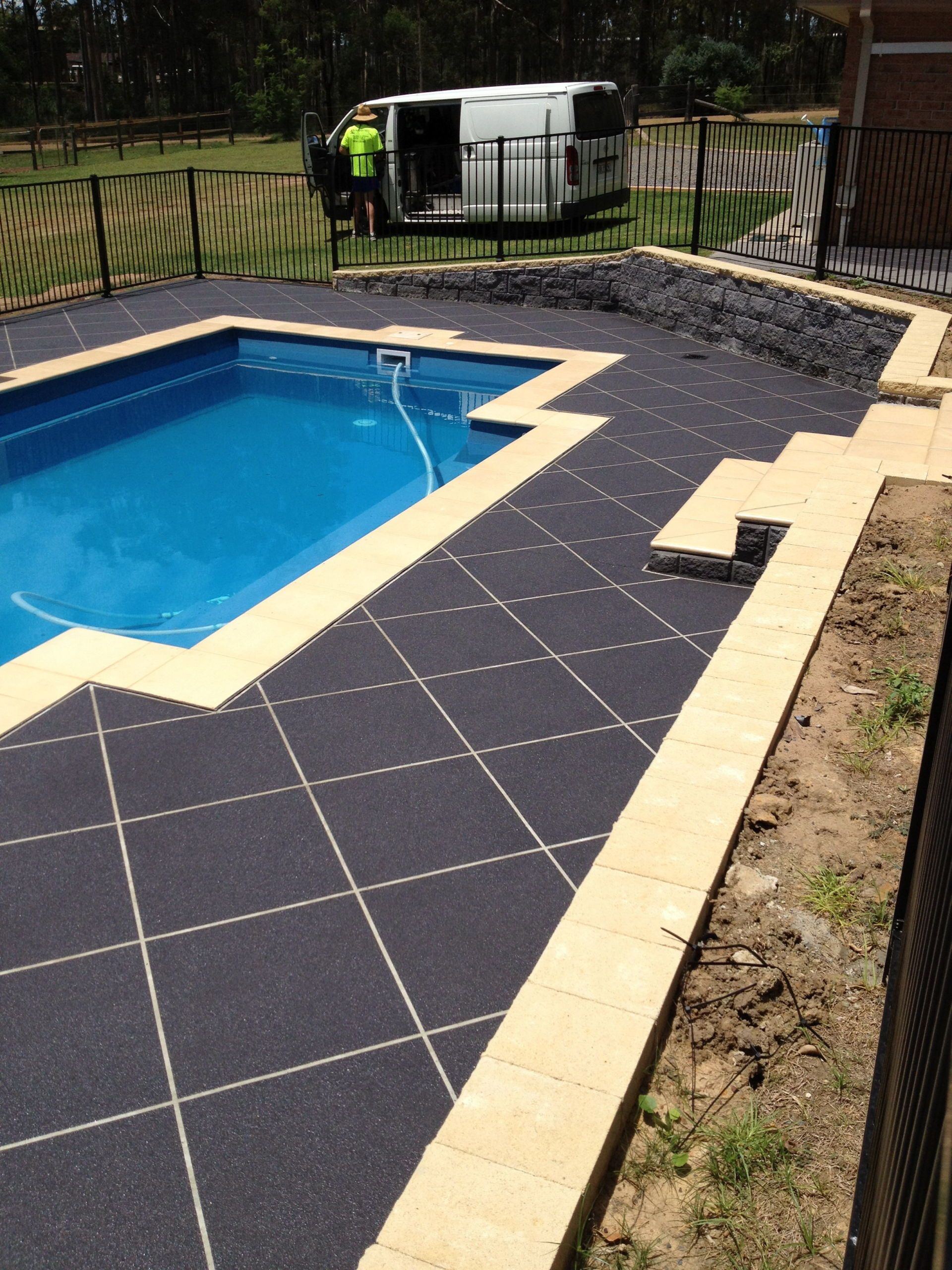 Stencils Create Beautiful Decorative Concrete Right Side — Newcastle, NSW — Haitch’s Concrete Resurfacing