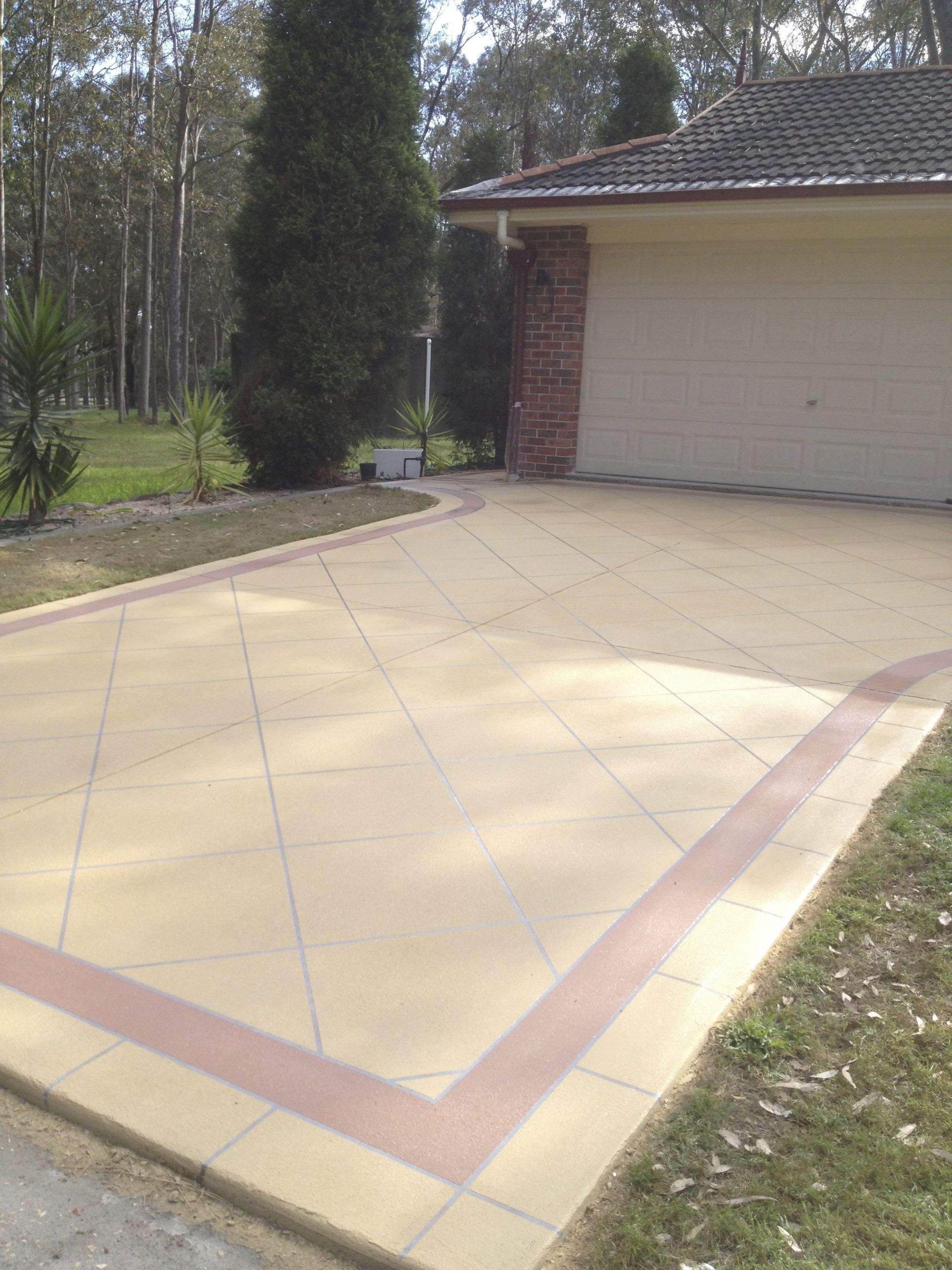 Driveways Stencils Concrete After — Newcastle, NSW — Haitch’s Concrete Resurfacing