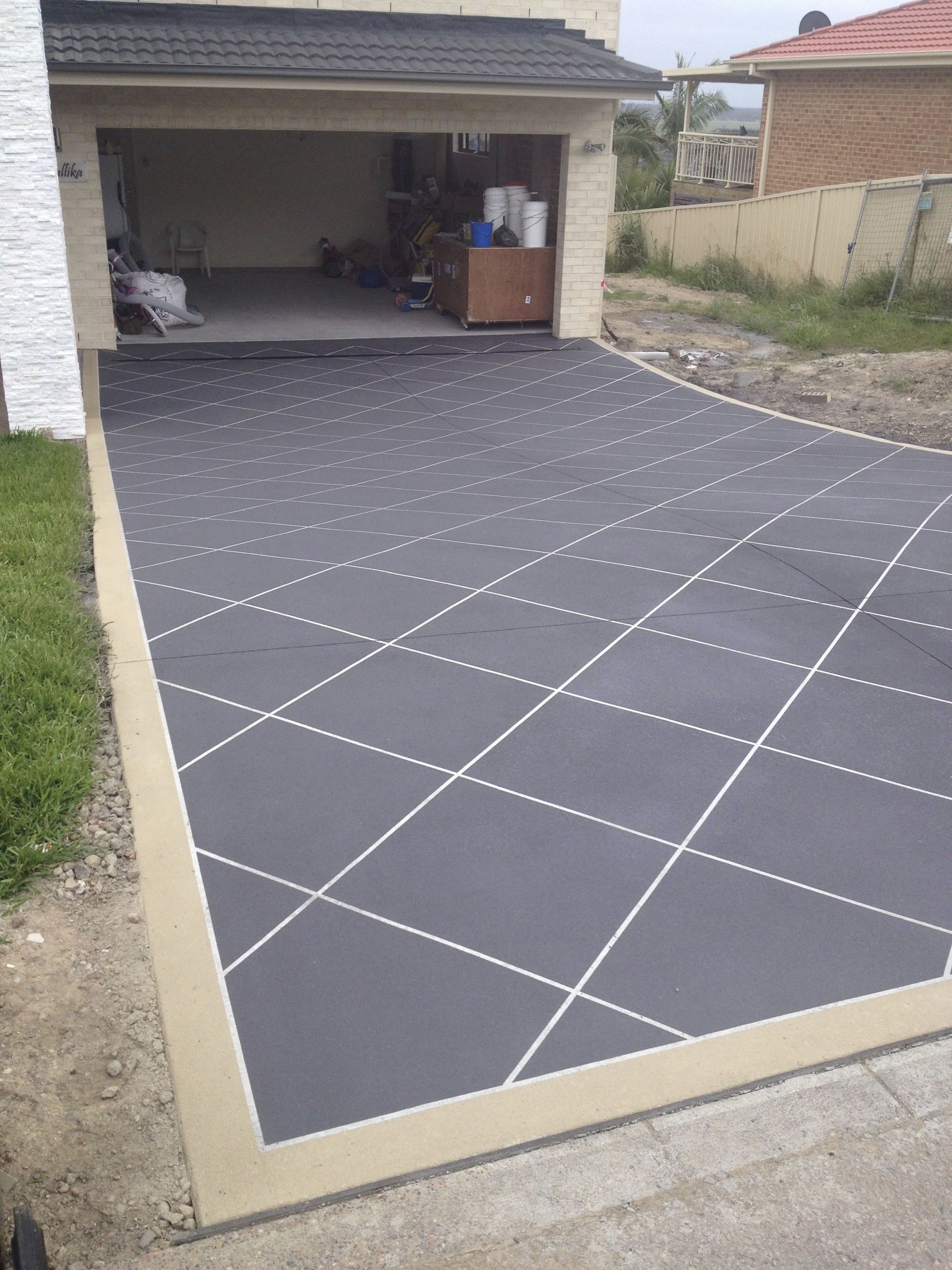 Driveways Concrete Stencils — Newcastle, NSW — Haitch’s Concrete Resurfacing