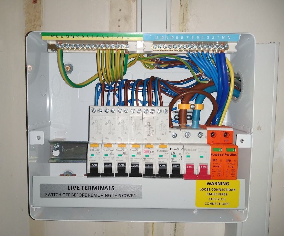 A new Fusebox consumer unit installed to replace an aged Wylex for improved safety