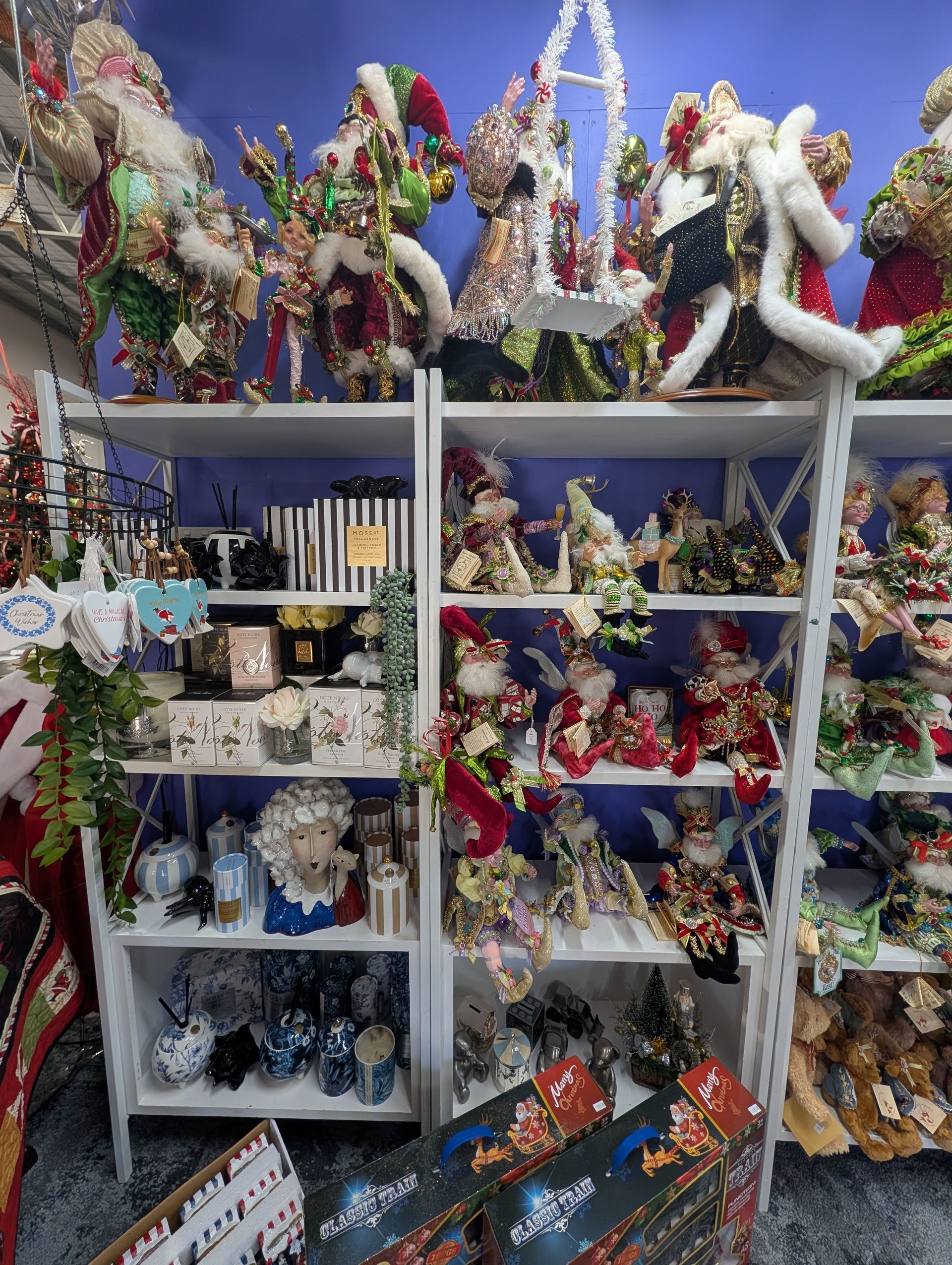 Shelves Packed with Colorful Christmas Figurines and Ornaments — Jingle Bell Christmas In Casino, NSW