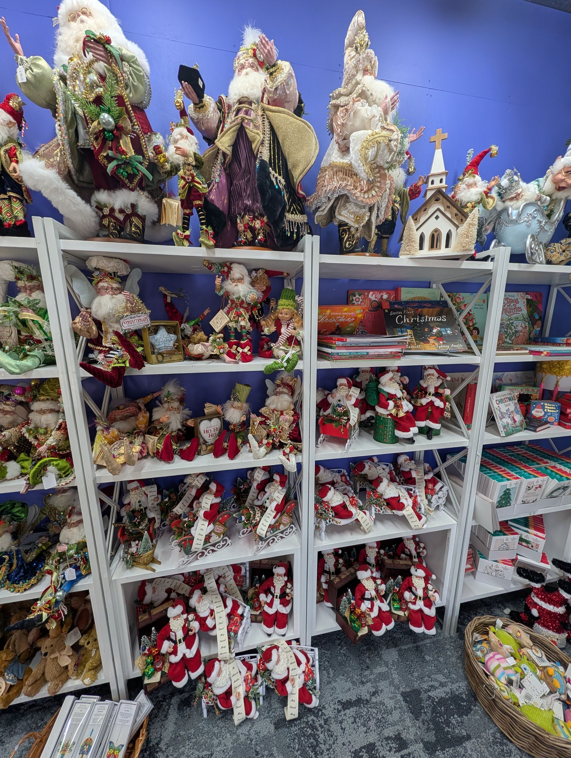 Shelves Packed with Colorful Christmas Figurines and Decorations — Jingle Bell Christmas In Casino, NSW