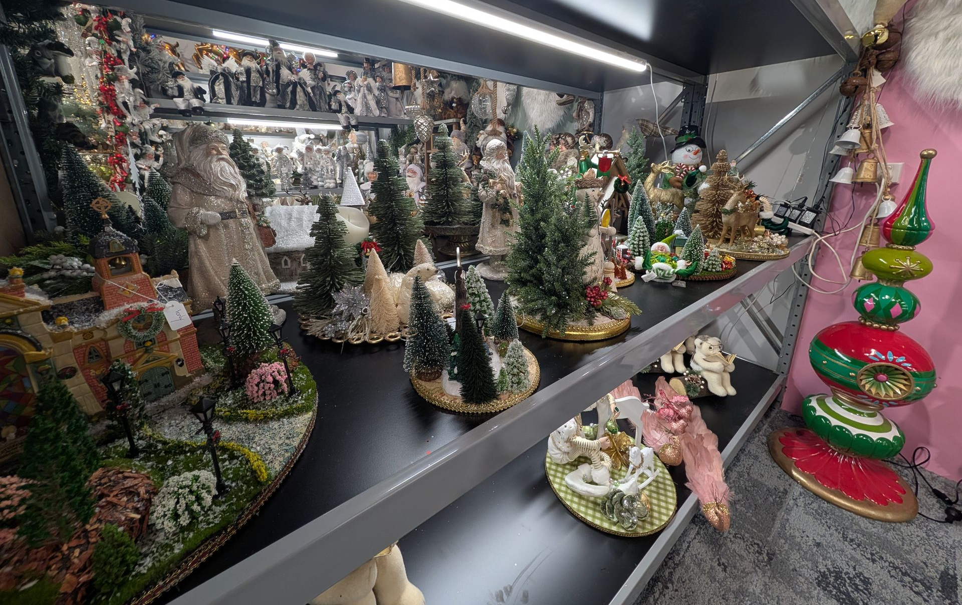 Miniature Christmas Village Display with Snow-Dusted Trees — Jingle Bell Christmas In Casino, NSW