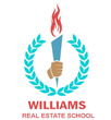 Logo: Torch held by a hand, within a laurel wreath, above
