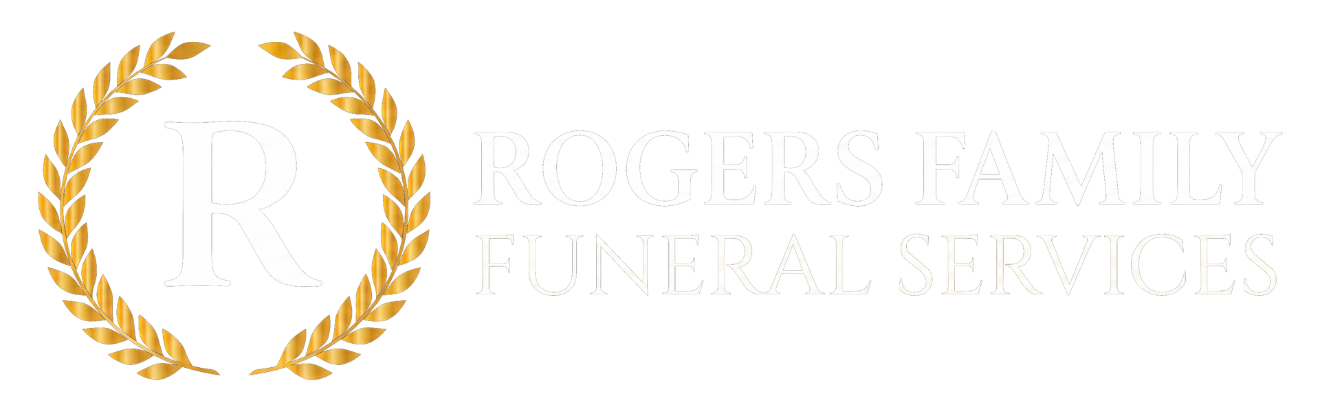 Gold laurel wreath logo with initials and the text “Premier Family Funeral Services” on a white background