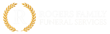Gold laurel wreath logo with initials and the text “Premier Family Funeral Services” on a white background