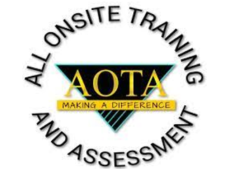 The logo for all onsite training and assessment aota | Derwent Park, TAS