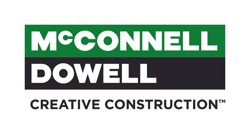The logo for mcconnell dowell creative construction | Derwent Park, TAS