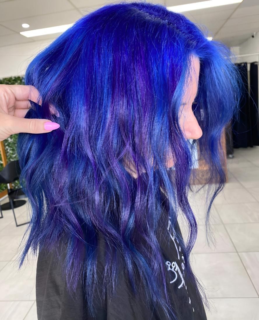 A Woman With Blue And Purple Hair — Beautique Hair Lounge & Beauty Bar In Condon, QLD