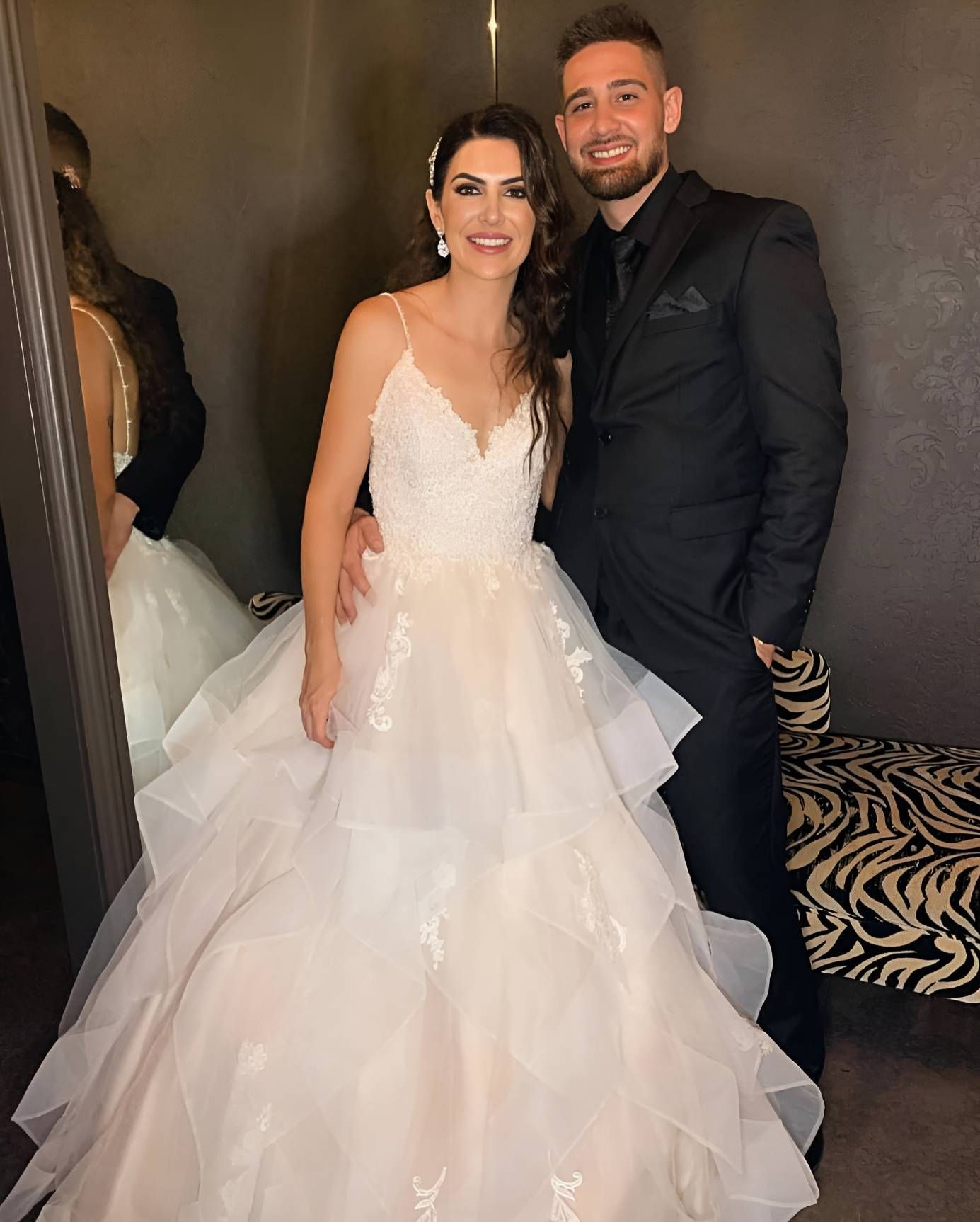 A Bride And Groom Are Posing For A Picture — Beautique Hair Lounge & Beauty Bar In Kelso, QLD