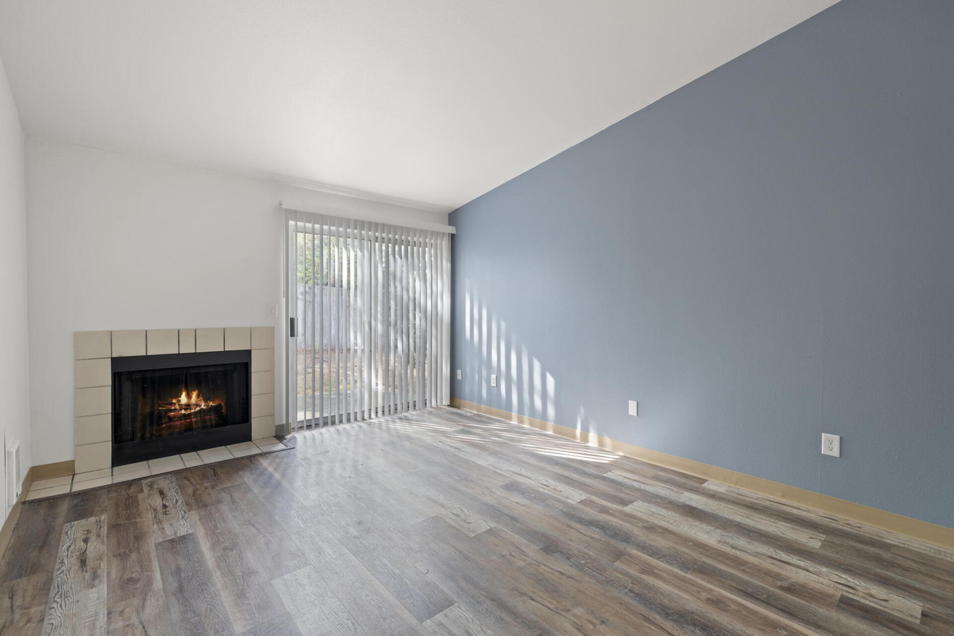 Living room with fireplace
