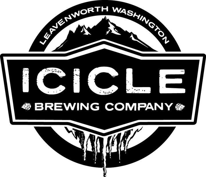 Icicle Brewing Company logo with Leavenworth, Washington text and icicle design