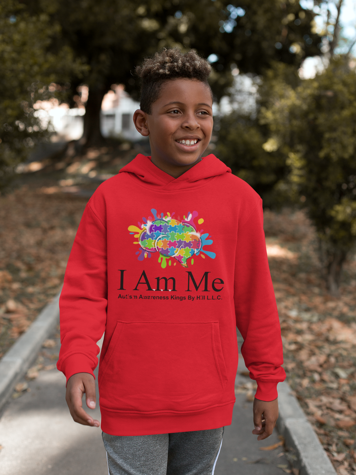 I Am Me (Kids Red Hoodie)