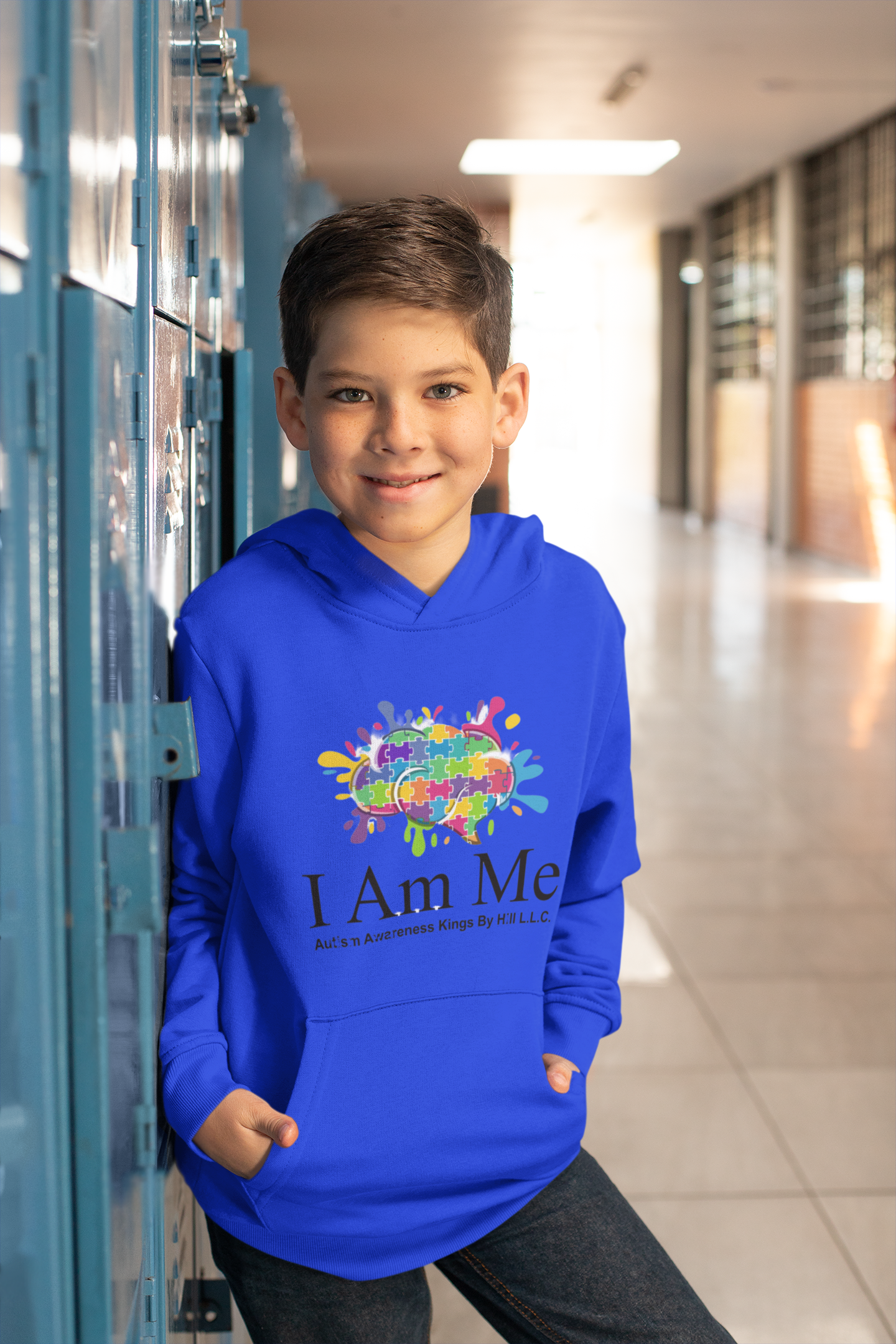 I Am Me (Kids Hoodie Blue)