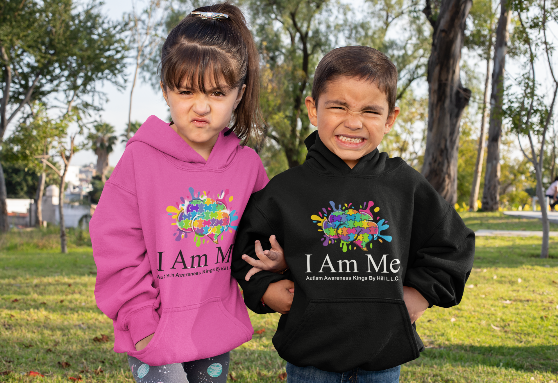 I Am Me (Kids Black Hoodie)