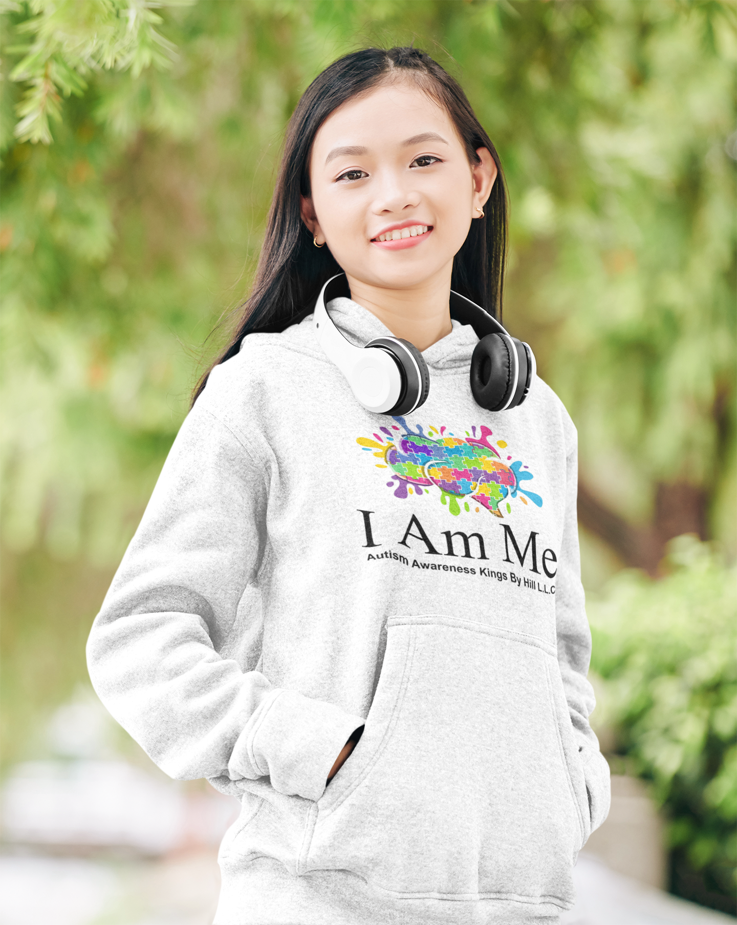 I Am Me (Kids White Hoodie)