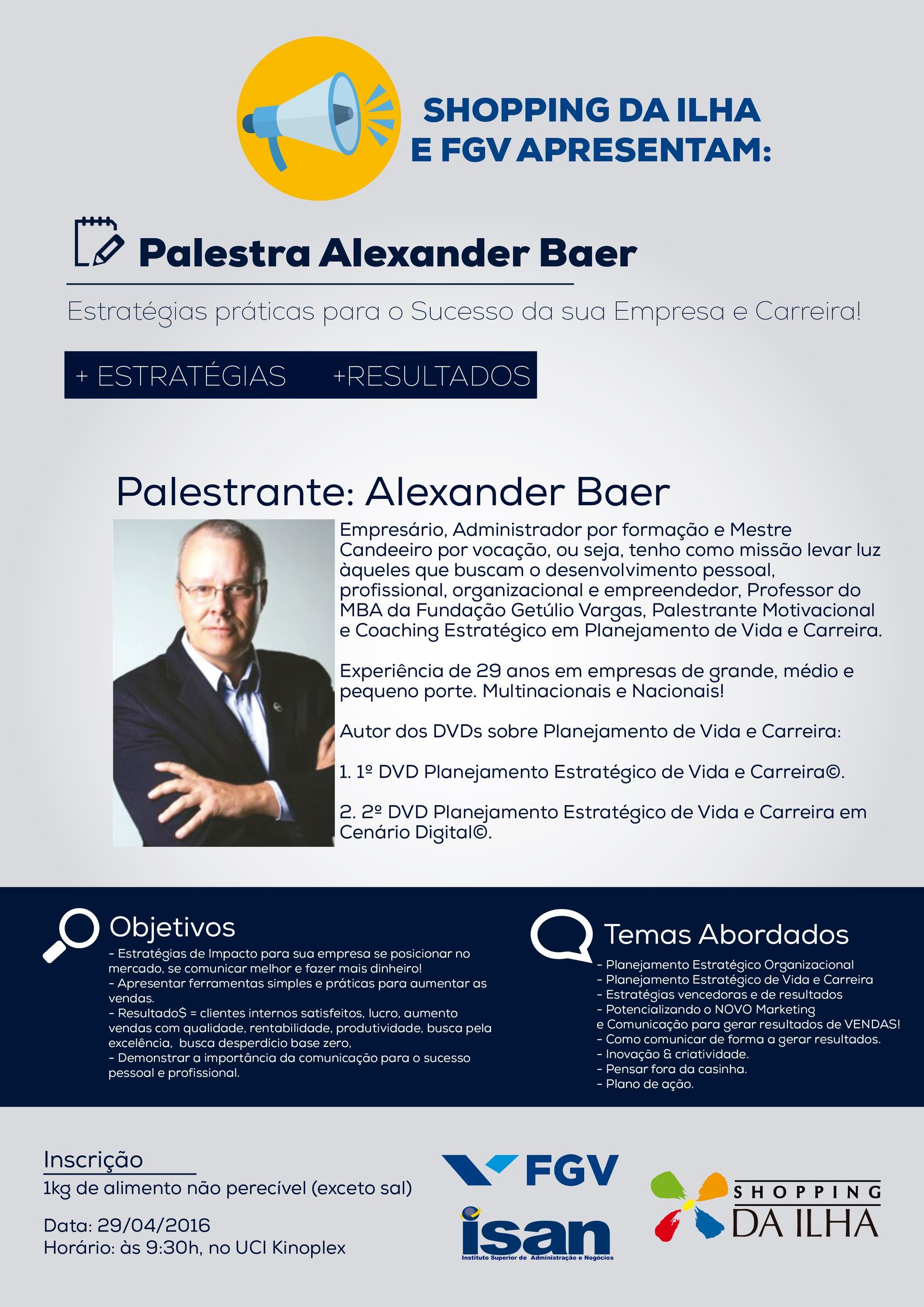 Palestra com orquestra Alexander Baer clientes Shopping da Ilha FGV e ISAN em São Luiz do Maranhão