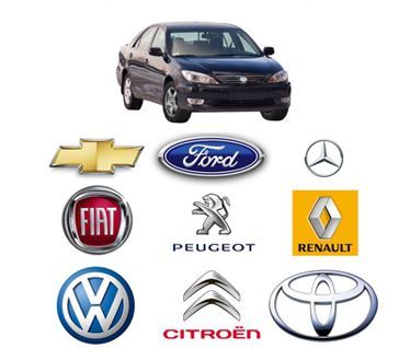 Chevrolet, Ford, Mercedes, Fiat, Peugeot, Renault, Volkswagen, Citroën, Toyota.