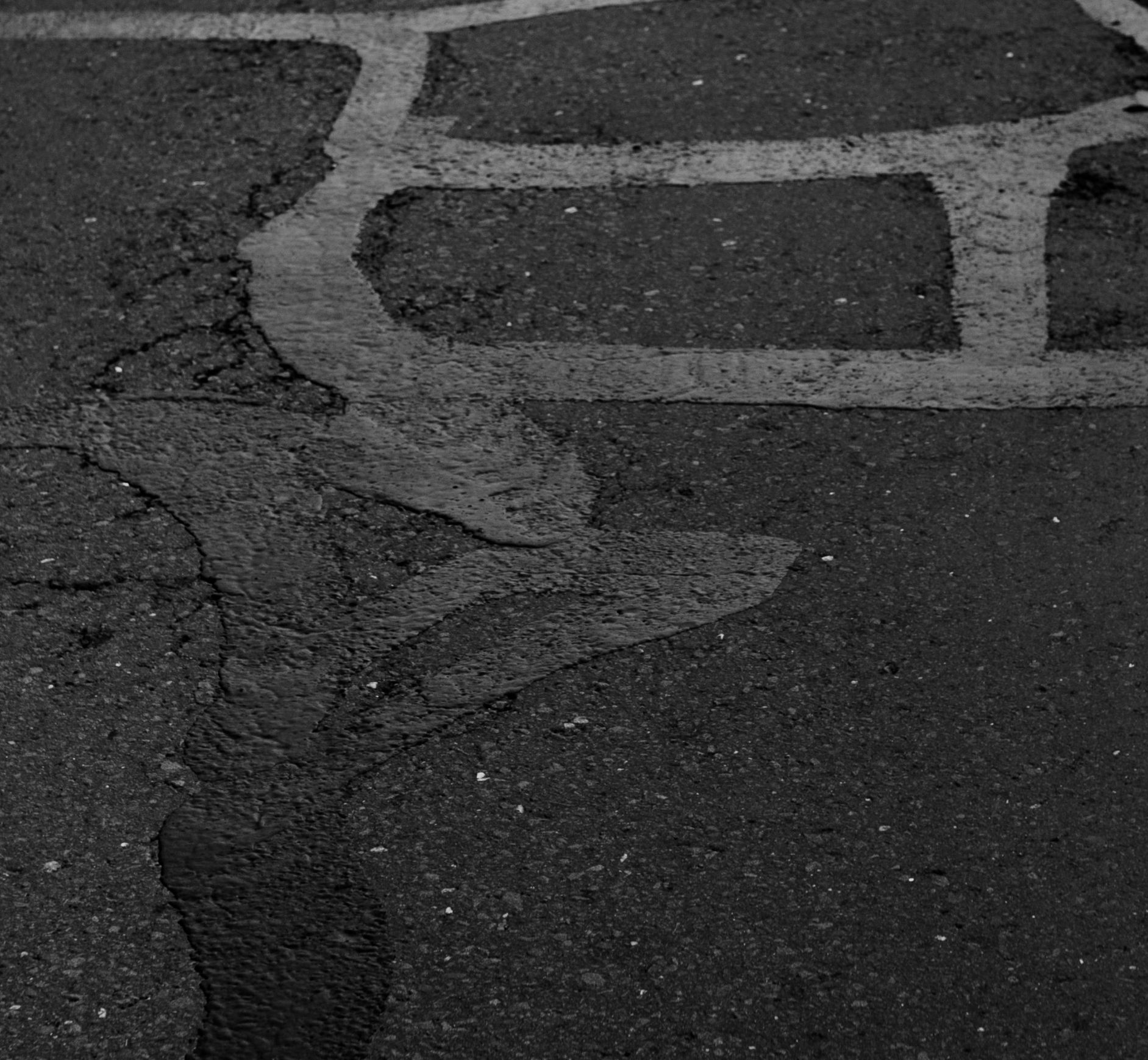 asphalt cracks sealed on a residential road