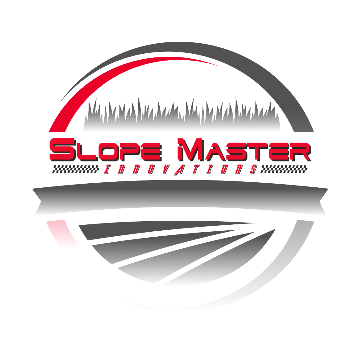 Slope Master logo with red and gray circular arc and stylized roadway lines