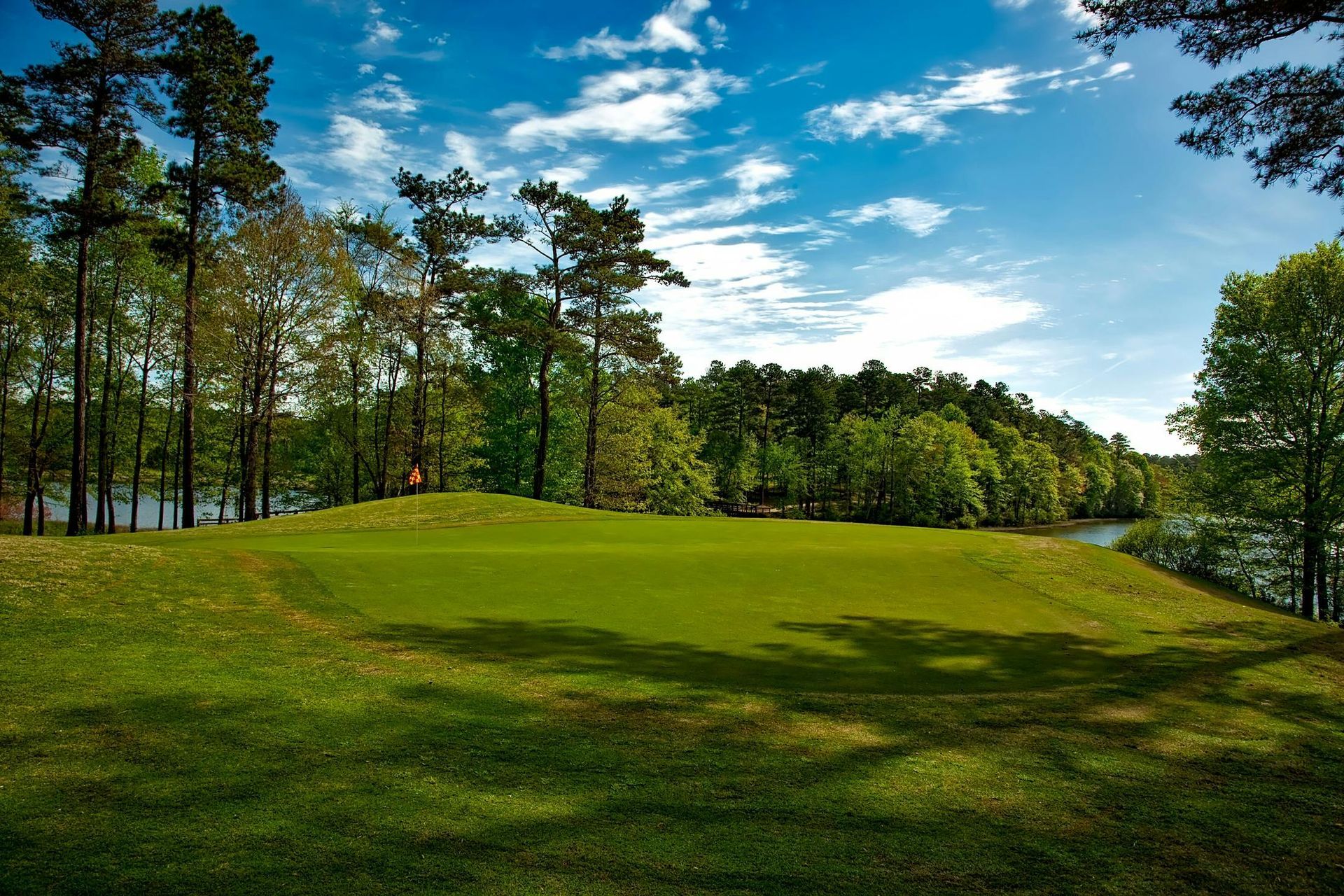 Golf Course with rolling steep hills.
