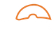 A drawing of an orange circle on a white background