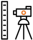 An icon of a camera on a tripod next to a ruler.