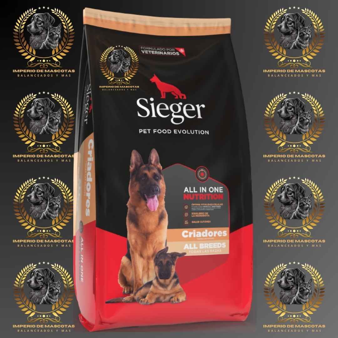 Bolsa de comida para perros con un pastor alemán. Marca 