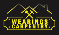 A yellow and black logo for wearings carpentry