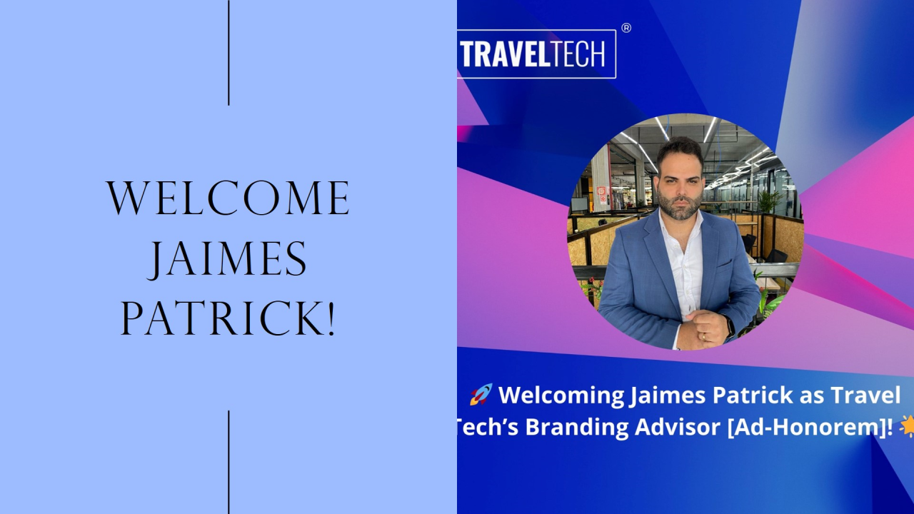 Um homem de terno é recebido pela traveltech