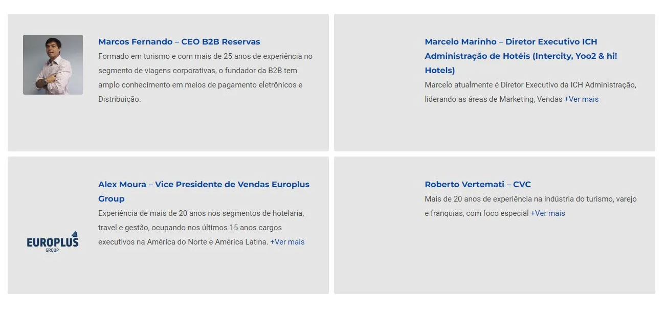 Uma captura de tela de um site com a foto de um homem.