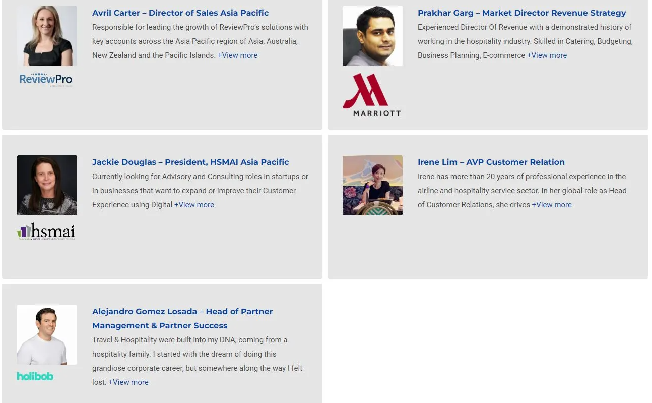 Uma captura de tela de um site com o logotipo do Marriott