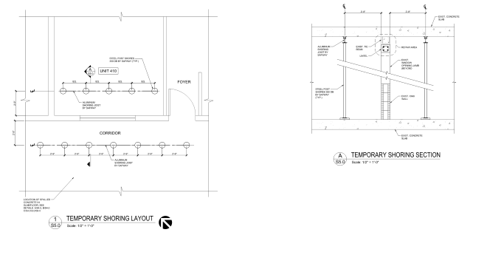 Technical drawing showing a transparent phone lock and a foldout section with measurements.