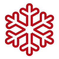 Red gear icons, one large and one small, on a white background