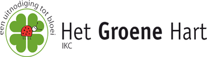 Logo: Groen klavertje vier met lieveheersbeestje en de tekst 