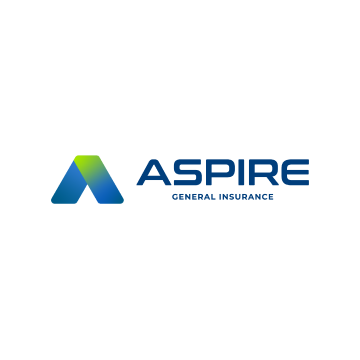 Aspire General Insurance logo in blue and green on a white background
