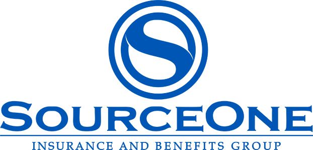 SourceOne Insurance and Benefits Group logo in blue and white