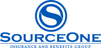 SourceOne Insurance and Benefits Group logo in blue and white