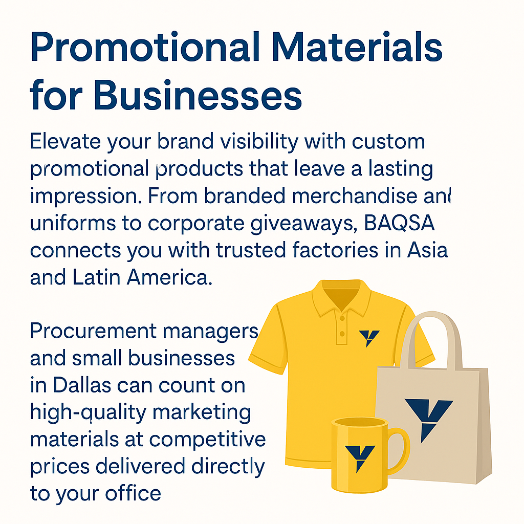 Promotional materials sourcing for US businesses and corporate branding items