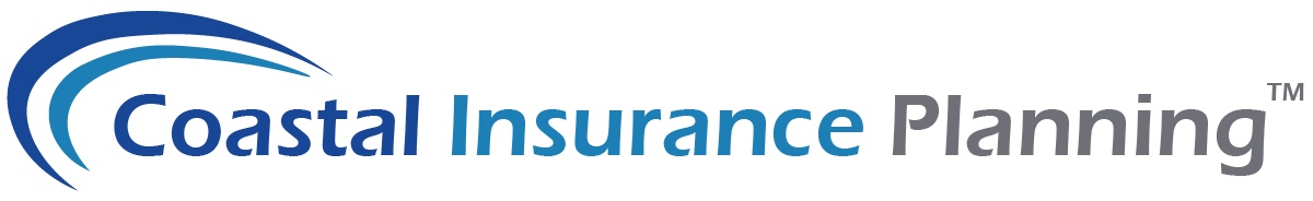 Logo for Coastal Insurance Planning featuring blue text and a stylized blue wave icon on the left.