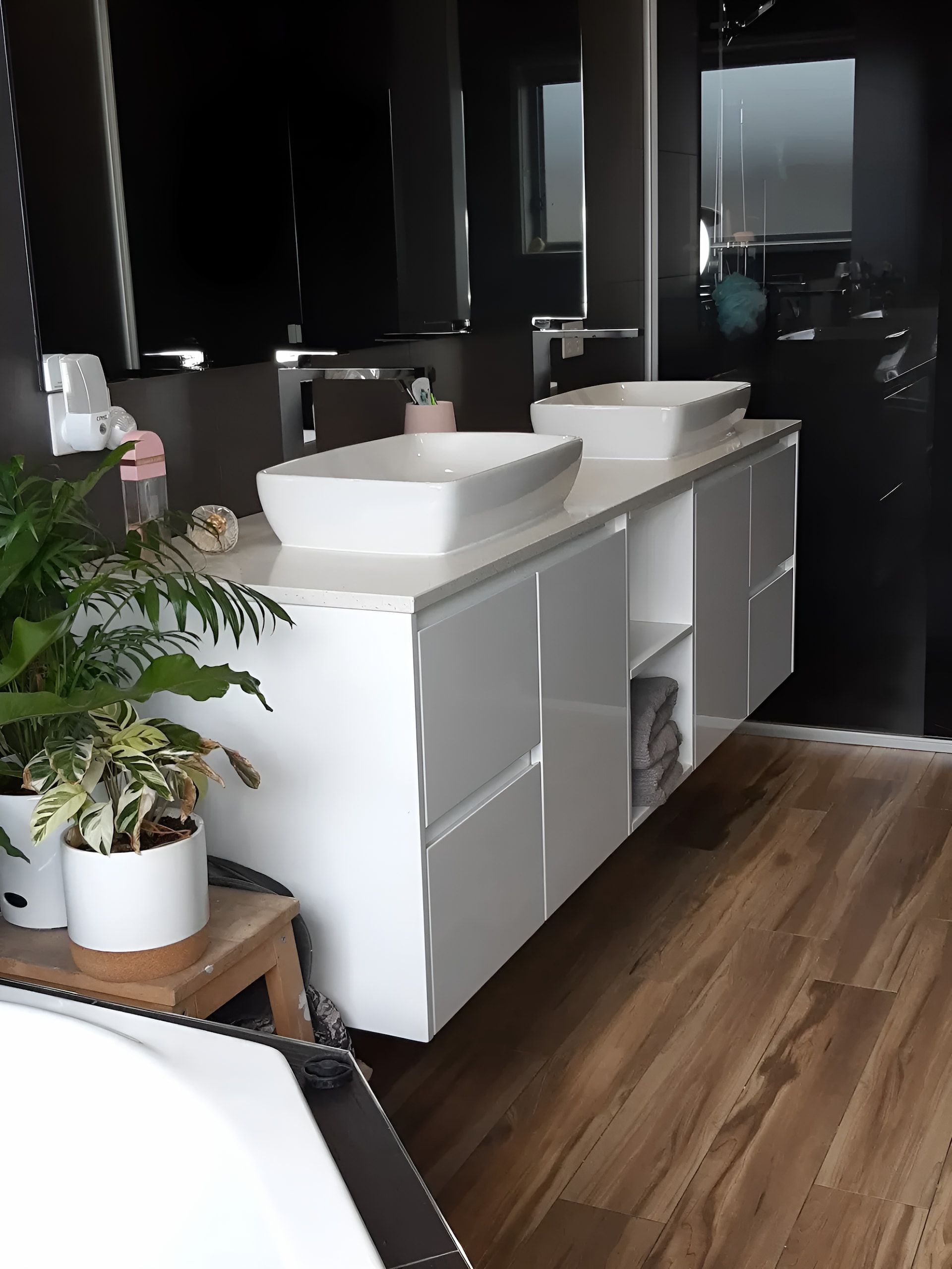 A Bathroom With Two Sinks and a Tub — Coastwide Plumbing Solutions in Sippy Downs, QLD