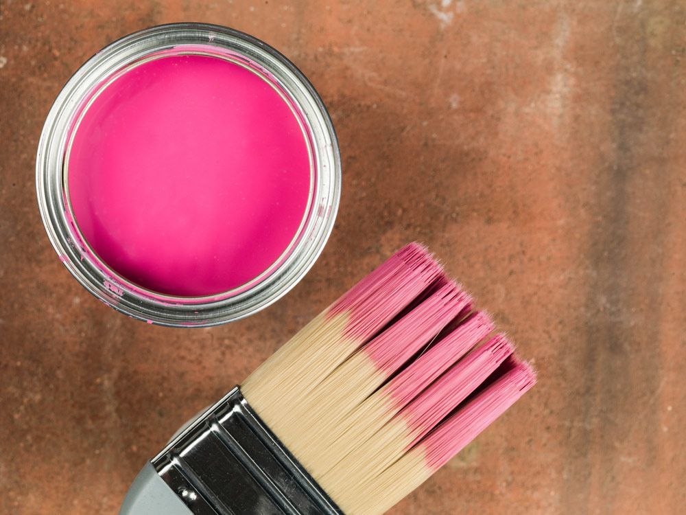 Open Tin of Pink Paint and a Paint Brush — Paint & Decor In Julia Creek, QLD