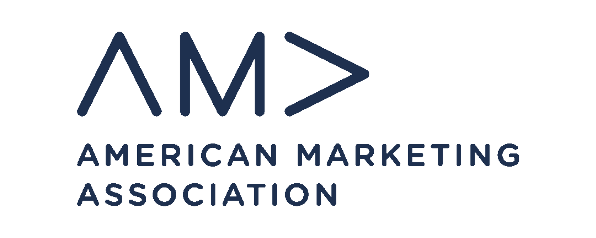 American Marketing Association logo with dark blue stylized AMA letters and text on white background