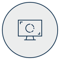 A dark blue outline icon of a headset inside a light grey circle, labeled below as Customer Service.