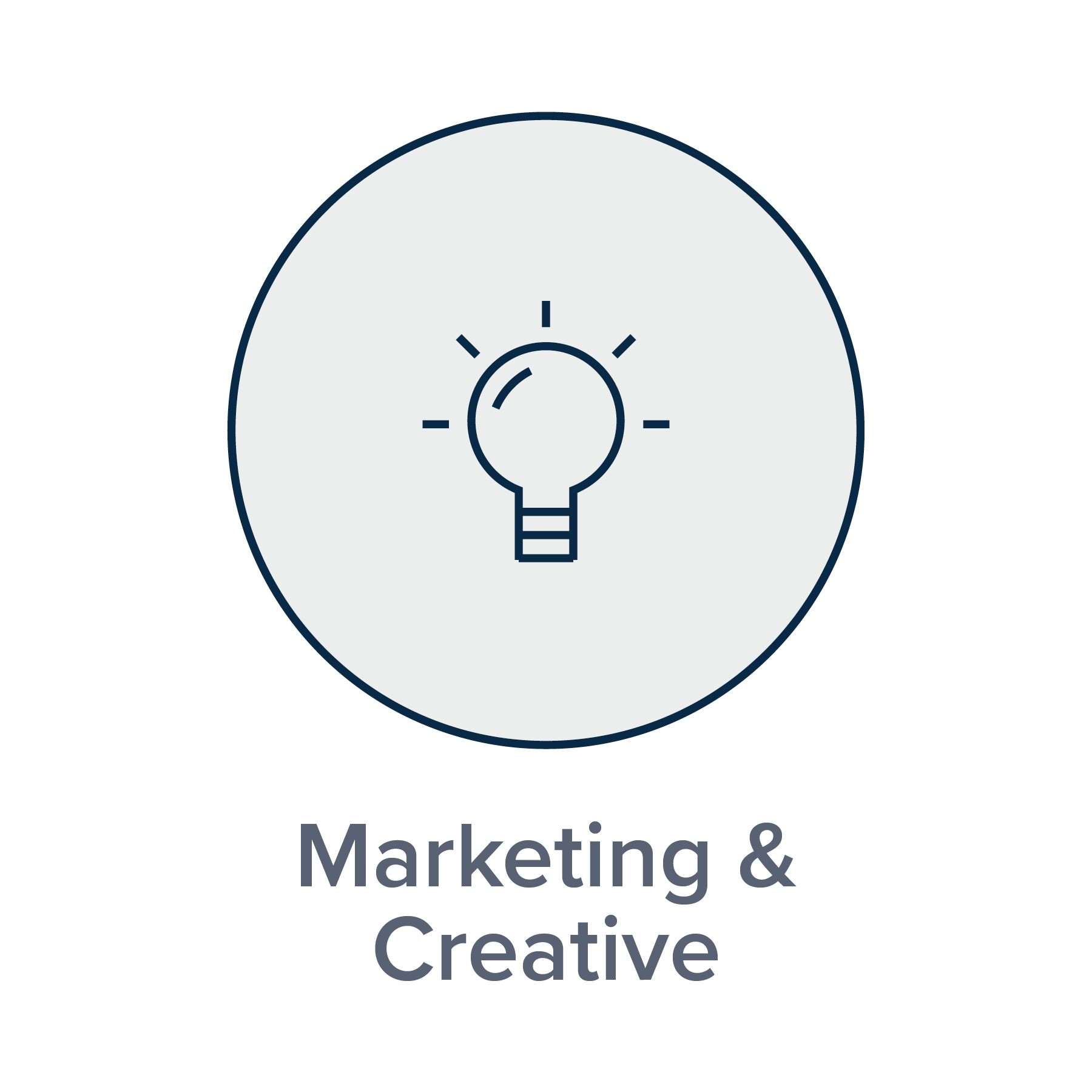 A circular icon of a light bulb above the text 