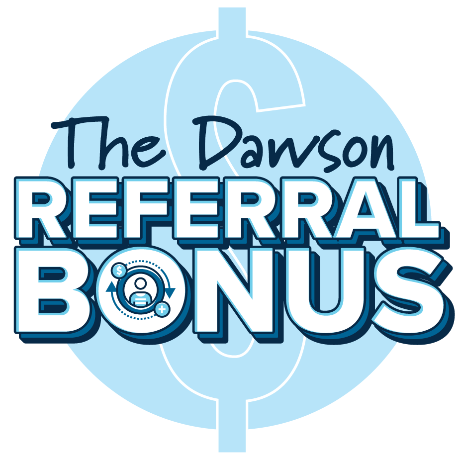 A blue circular logo featuring the text