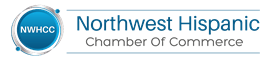 Northwest Hispanic Chamber of Commerce logo with blue circular NHCC icon and gray text on white background