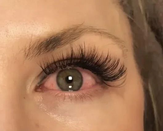 Close-up of a green eye with long, thick eyelashes and subtle eye makeup
