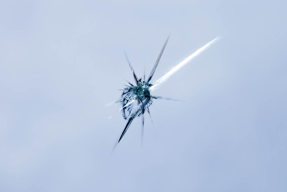 Closeup of Cracked Car Windscreen — Shepparton Radiators & Windscreens in Cobram, VIC