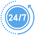rund um die Uhr erreichbar icon